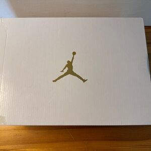 Jordan Athletic Shoes - White with Gold Accents